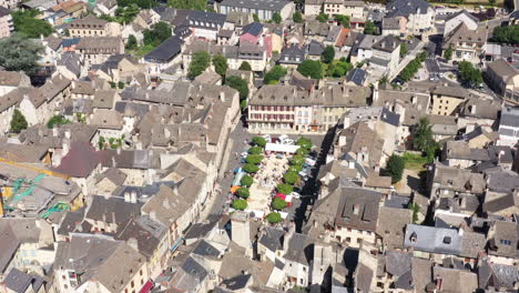 Place-Henri-Cordesse-Marvejols-aerial-drone-shot-France-Aveyron